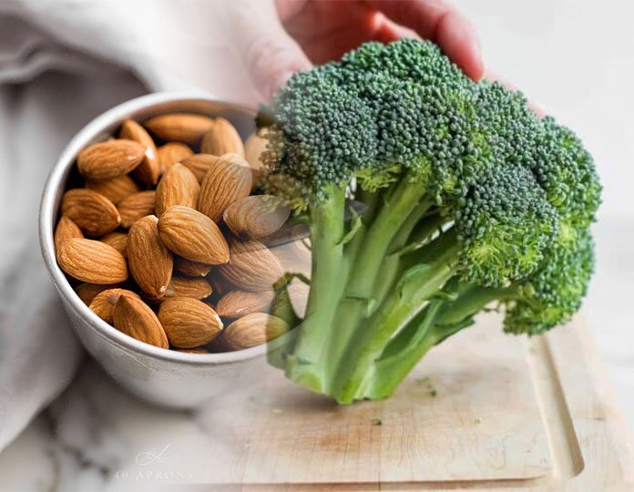 Almonds-broccoli